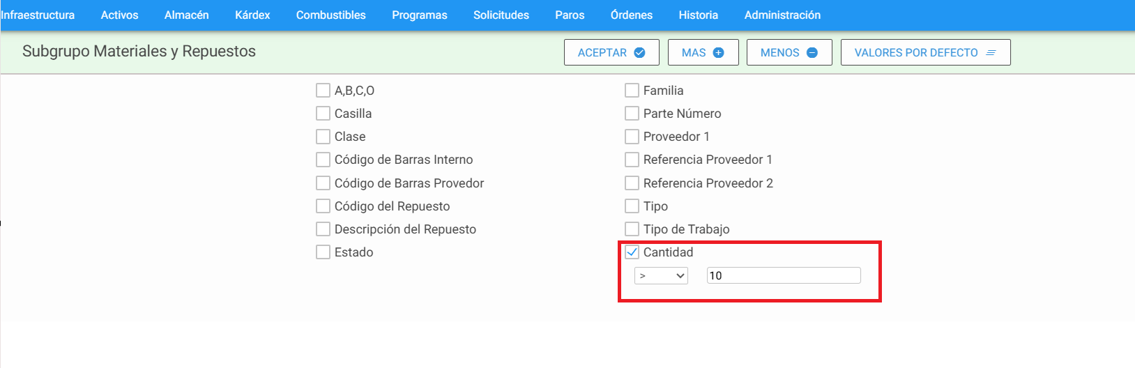 Subgrupo Materiales y Repuestos