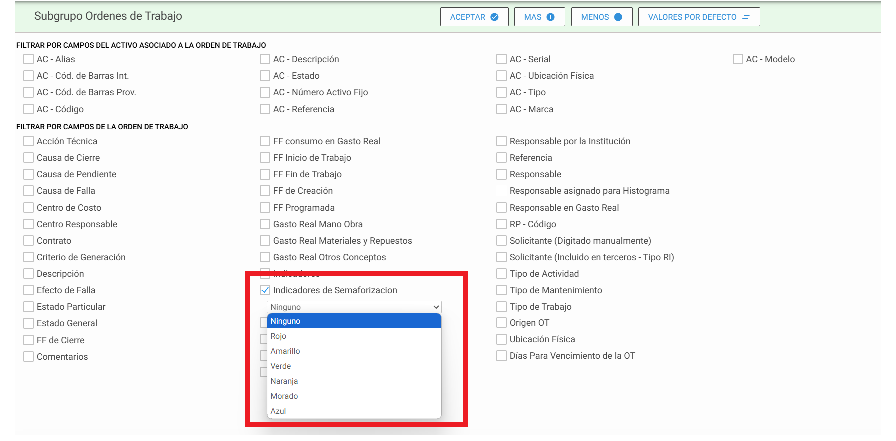 Subgrupo Órdenes de Trabajo