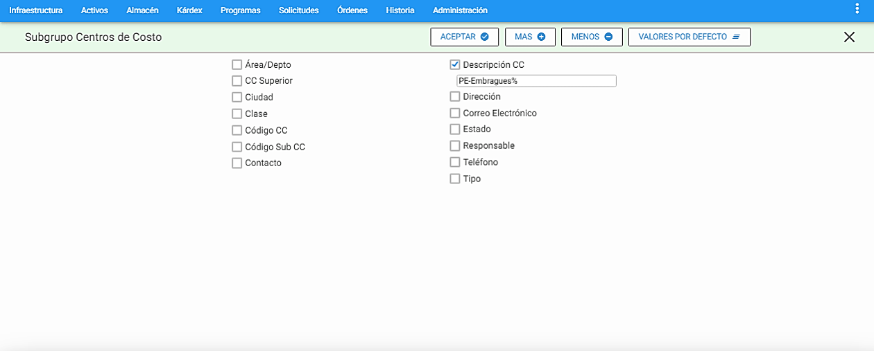 Subgrupo Criterio Descripción CC