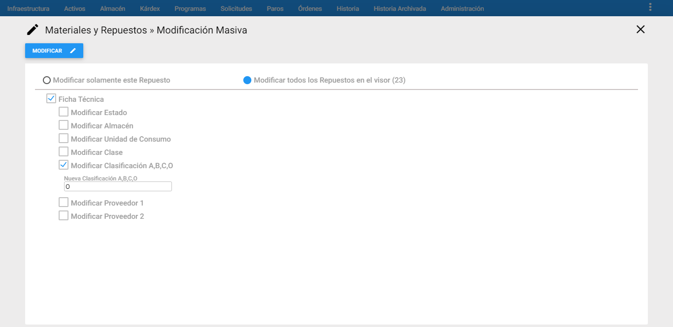 Almacén - MM Clasificación