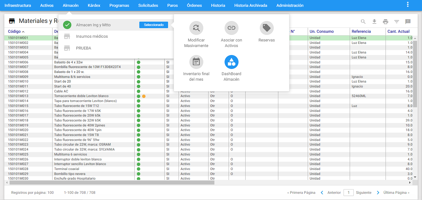 Almacén - ir a DashBoard