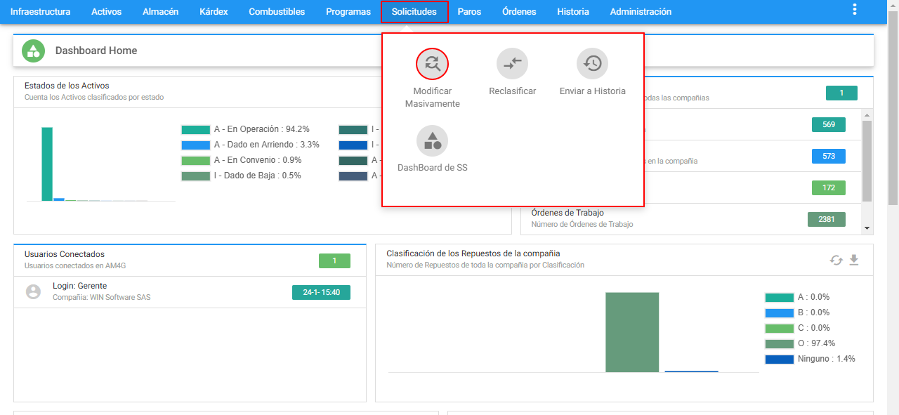 Solicitudes - Ir a Modificación Masiva