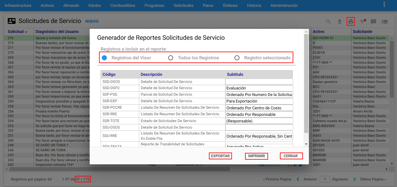 Solicitudes - Reportes