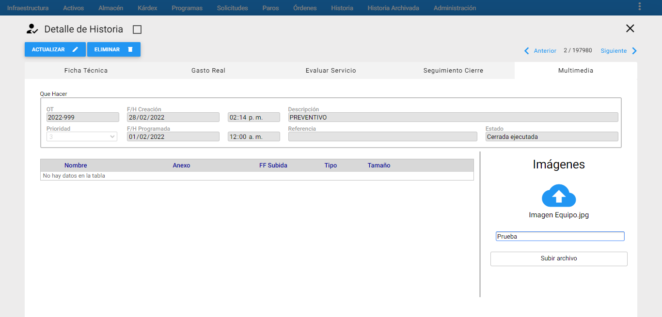 Historia - Nombrar Archivo