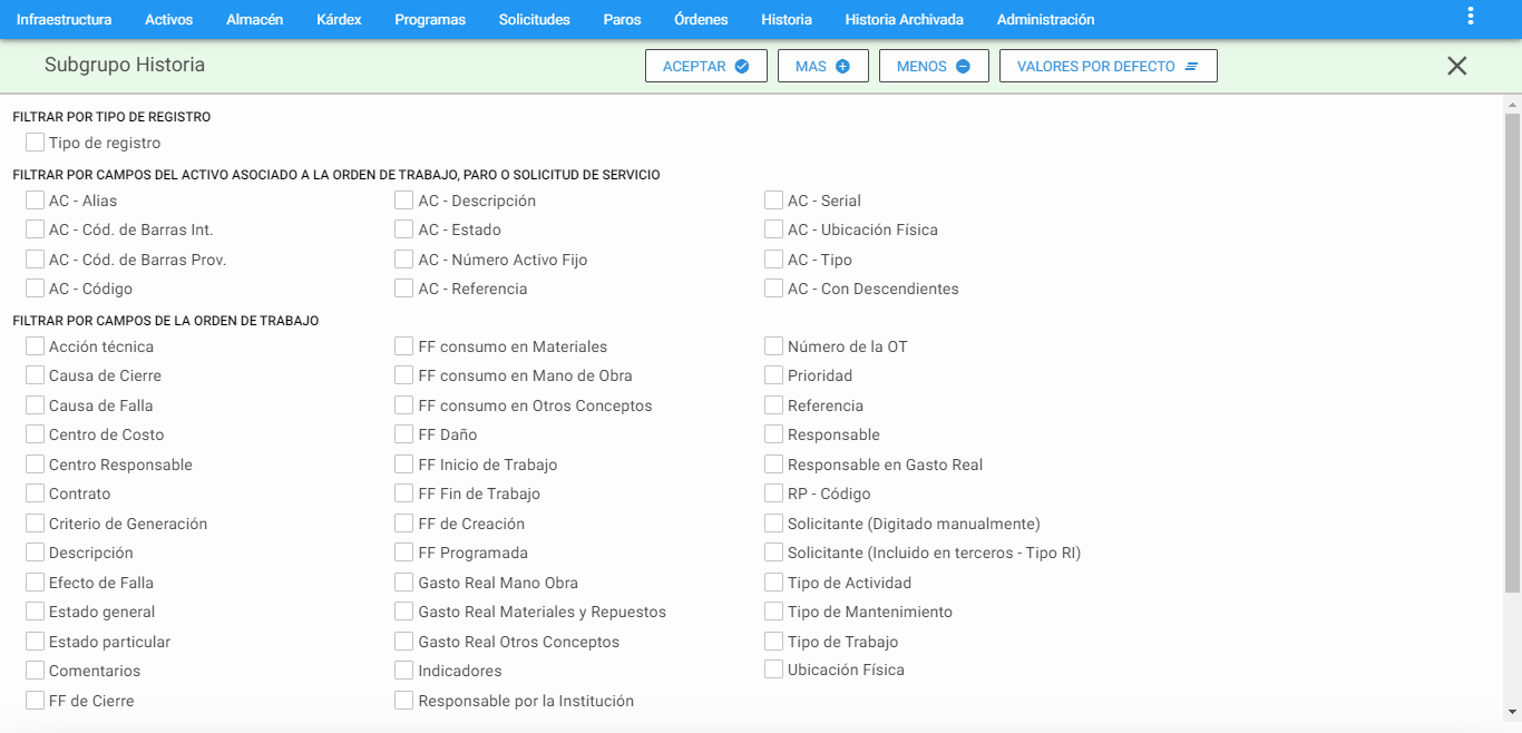 Historia - Subgrupo