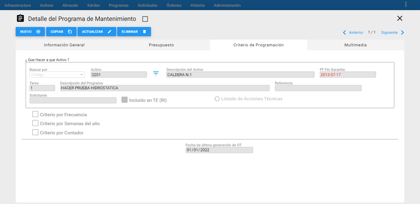 Programas - Criterios de Programación