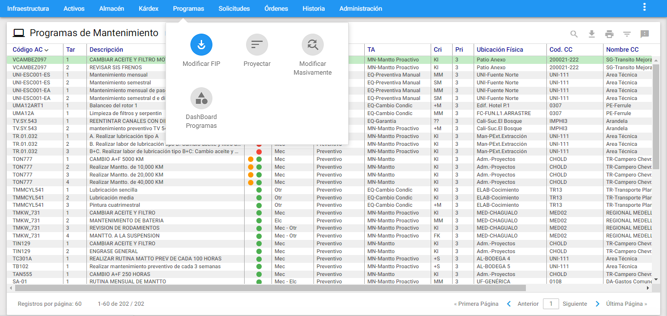 Programas - Ir a Modificar FIP
