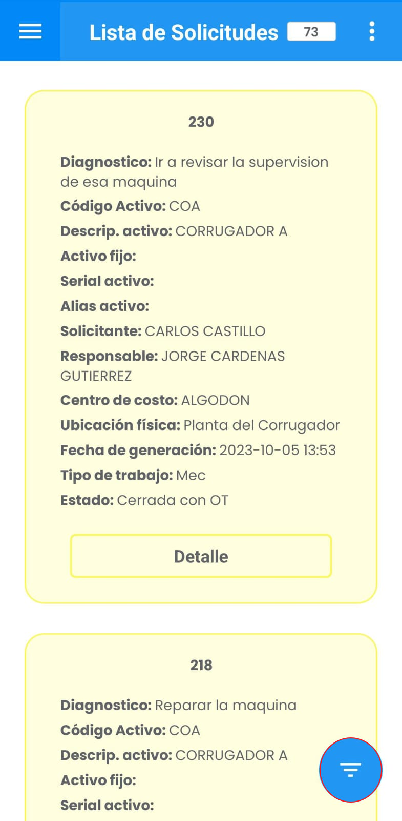 AMovil - Consulta Solicitudes