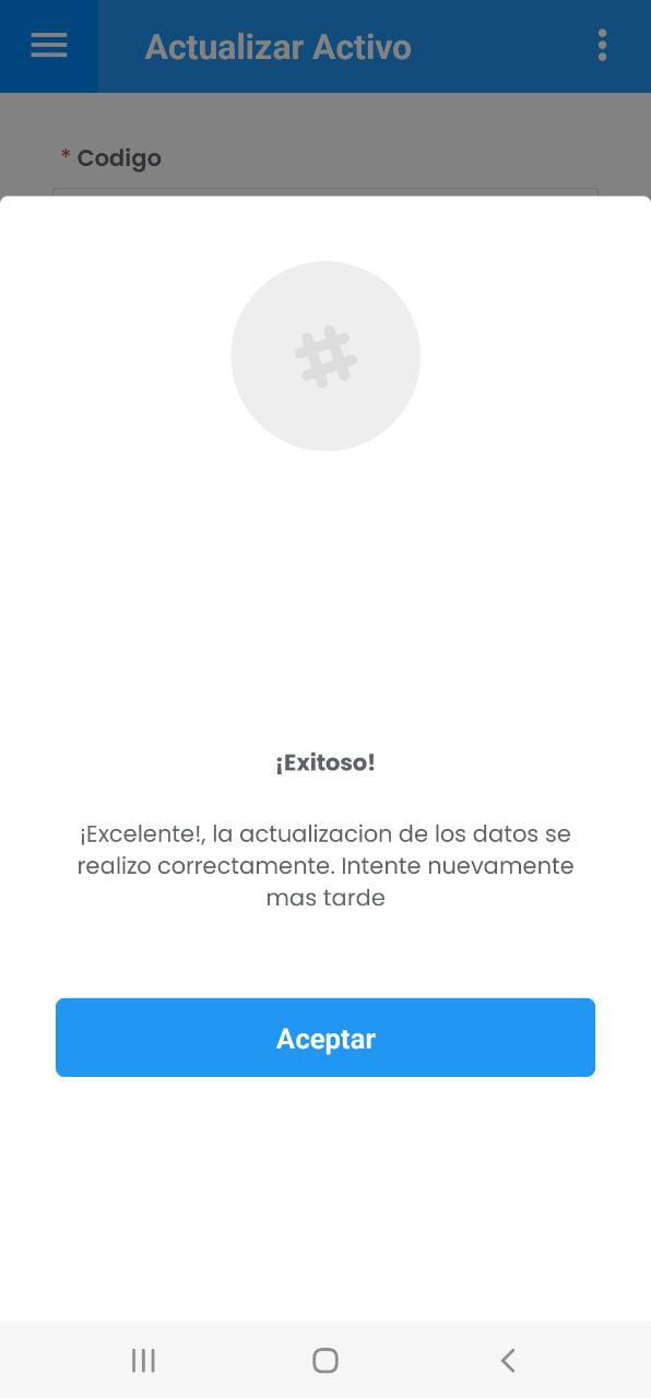 AMovil - Mensaje Alerta Actualizar Activos