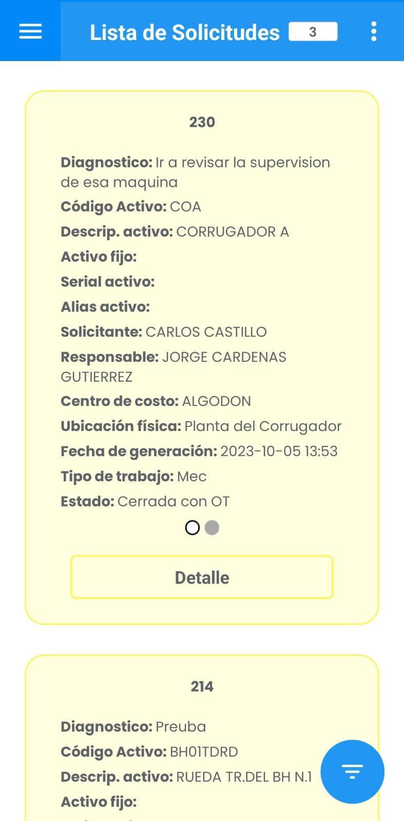 AMovil - Firma Masiva Encargado Solicitud Indicador