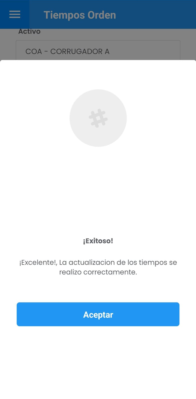 AMovil - Ordenes Mensaje Alerta