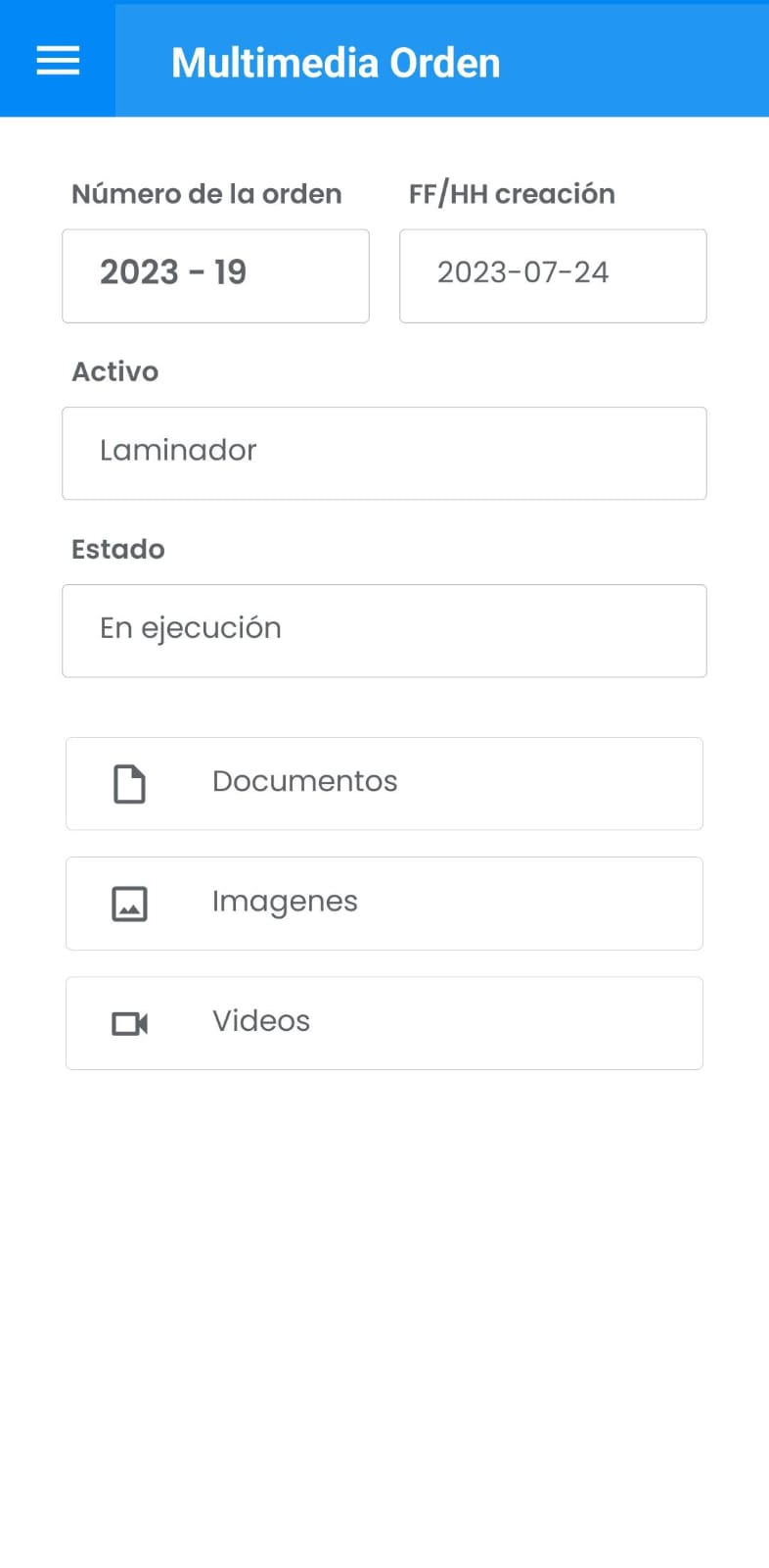 AMovil - Órdenes Ir a Multimedia