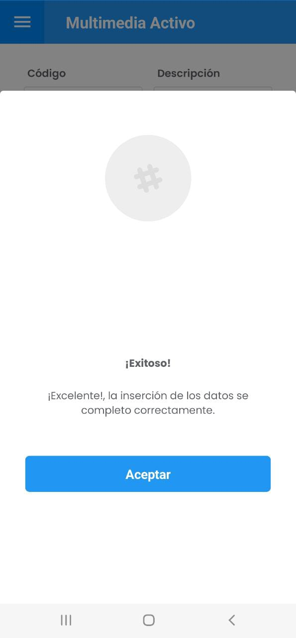 AMovil - Mensaje Alerta Guardar Multimedia