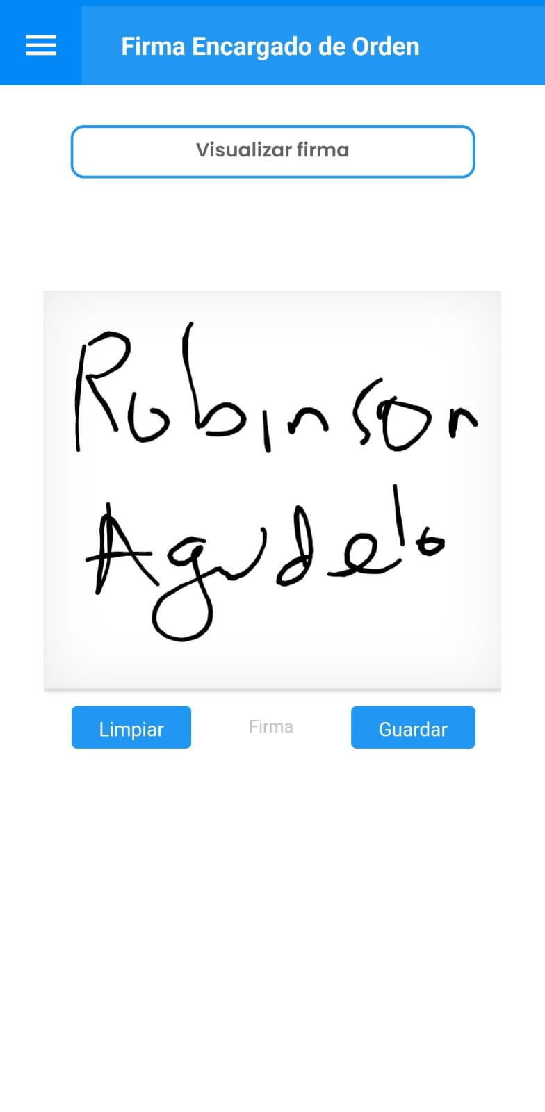 AMovil - Órdenes Visualizar firma