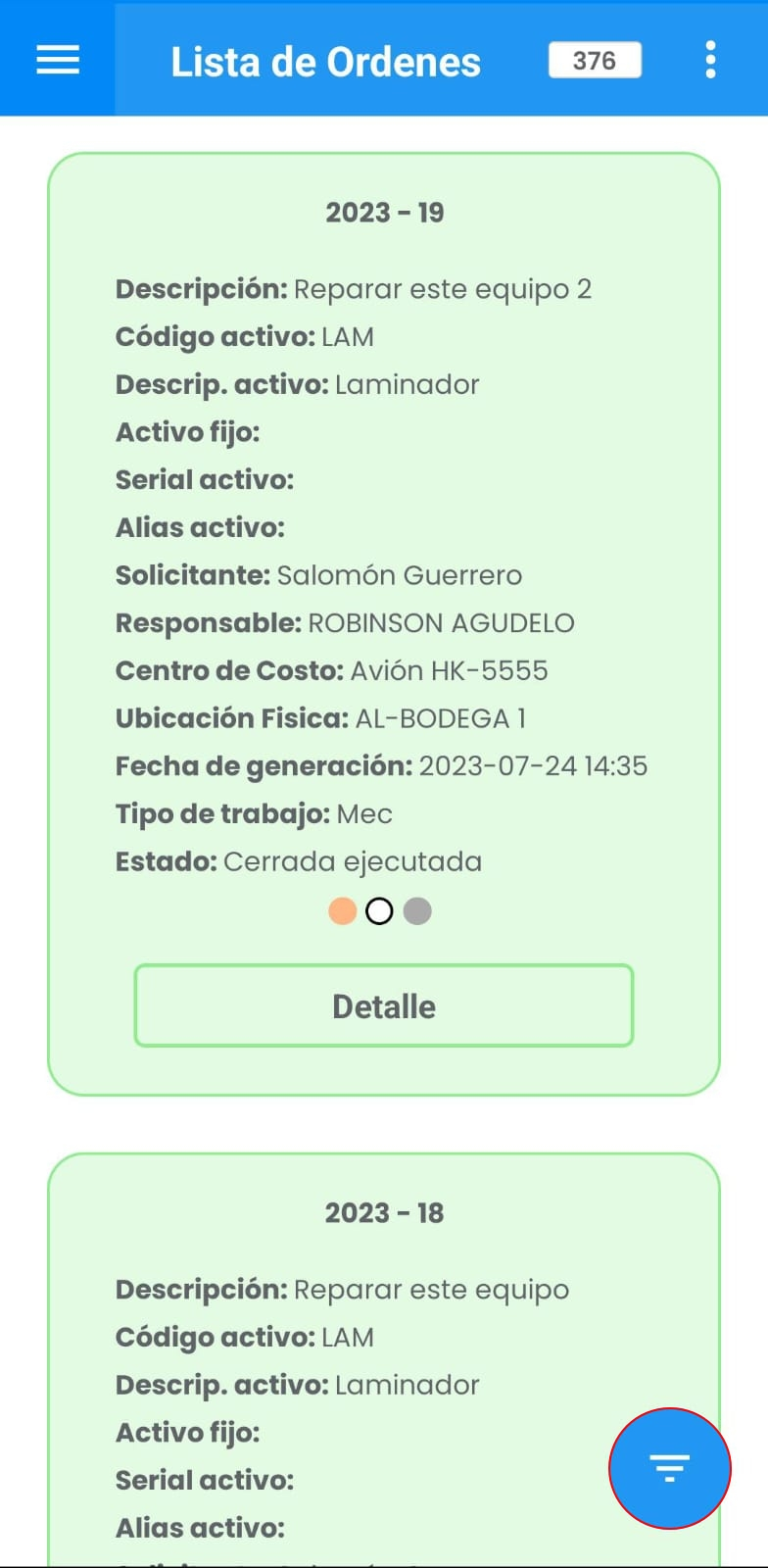 AMovil - Consulta Órdenes