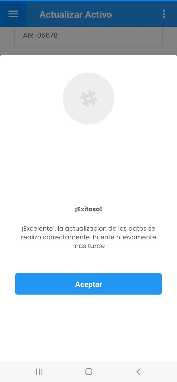 AMovil - Crear Activo Mensaje Aviso
