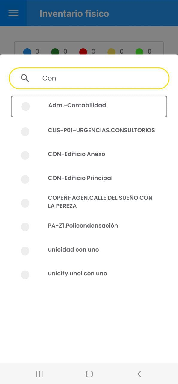AMovil - Inventario físico Buscar Ubicación Física