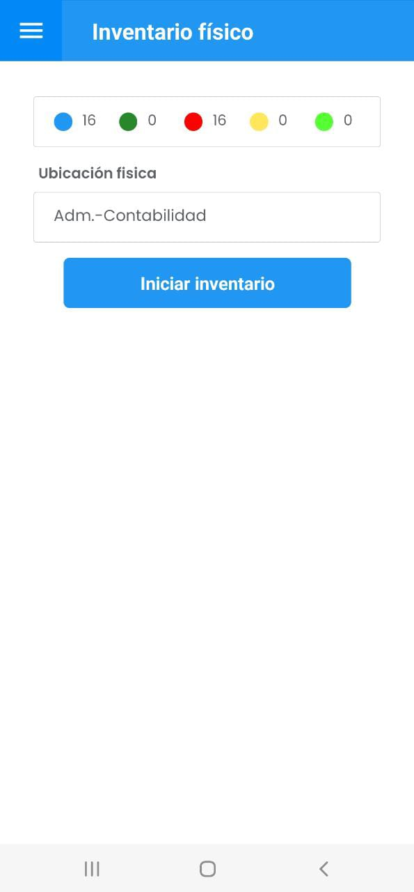 AMovil - Inventario físico Buscar Iniciar Inventario