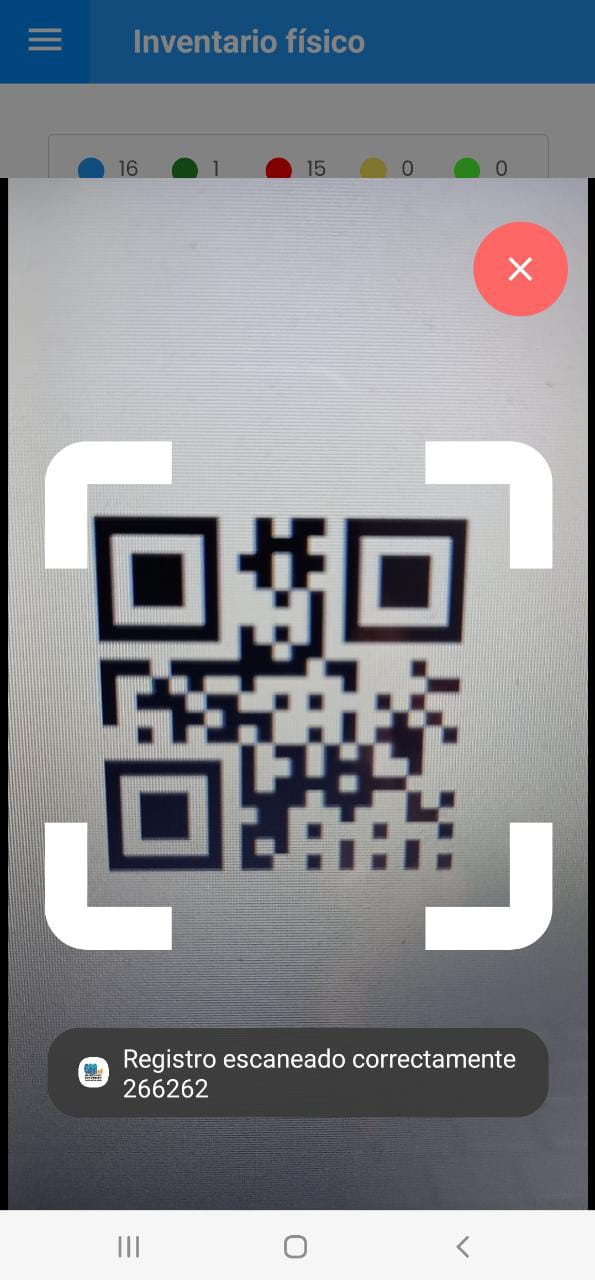 AMovil - Inventario físico Lectura Código QR