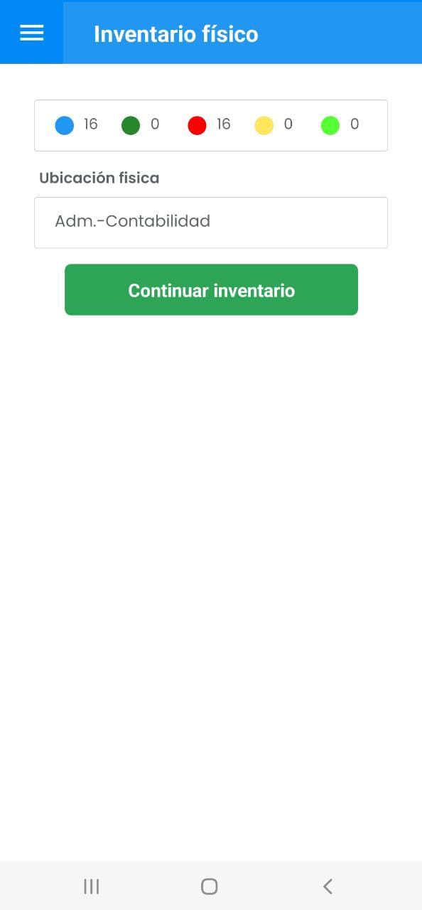 AMovil - Inventario físico Continuar Inventario
