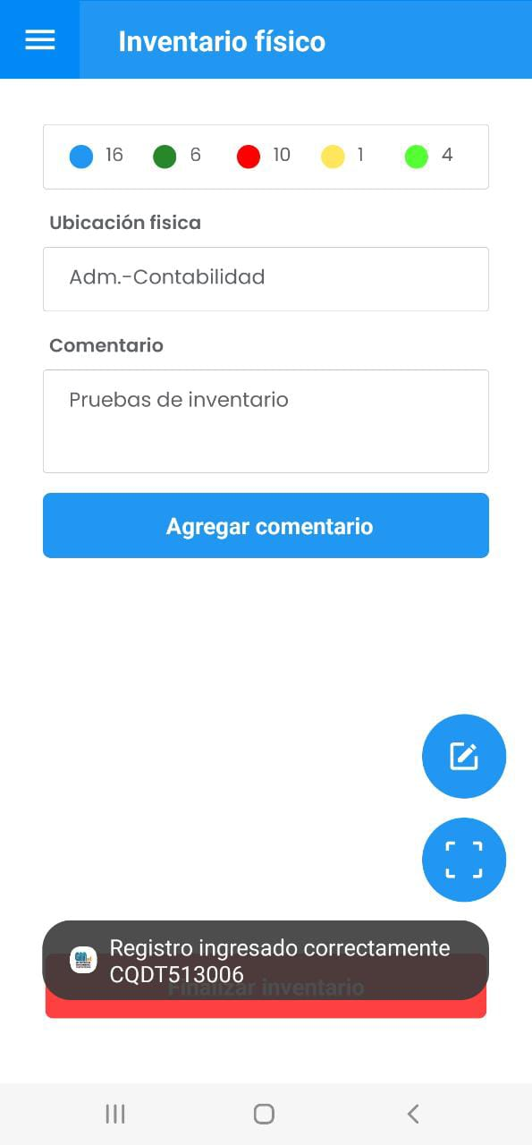 AMovil - Inventario físico Continuar Inventario