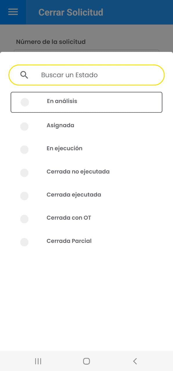 AMovil - Solicitudes Cambiar Estado